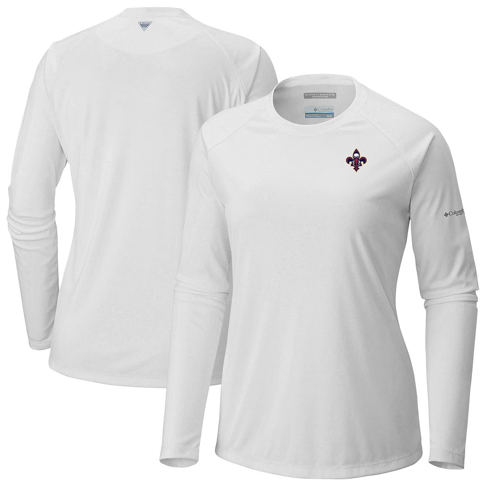 Women's Columbia White New Orleans Pelicans Tidal Long Sleeve T-Shirt