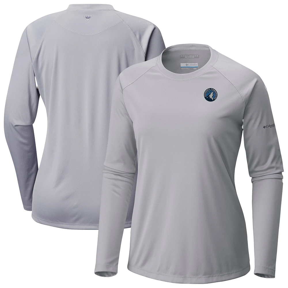 Women's Columbia Gray Minnesota Timberwolves Tidal Long Sleeve T-Shirt