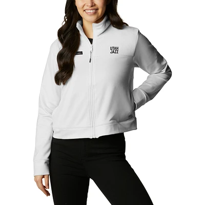 Women's Columbia Utah Jazz Omni-Wick Cropped River Fleece Full-Zip Jacket