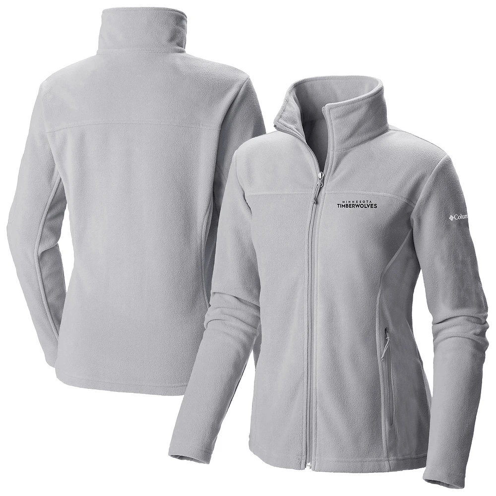 Women's Columbia Gray Minnesota Timberwolves Give & Go II Fleece Full-Zip Jacket