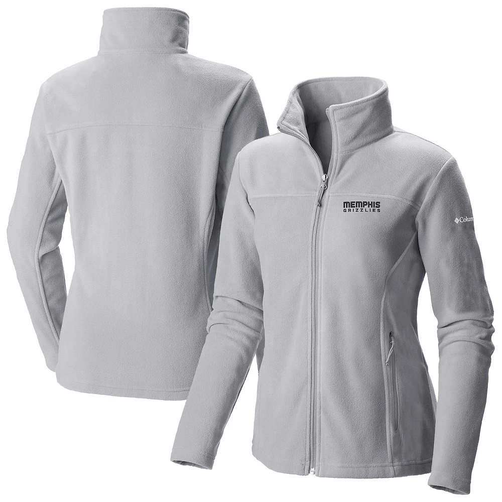 Women's Columbia Gray Memphis Grizzlies Give & Go II Fleece Full-Zip Jacket