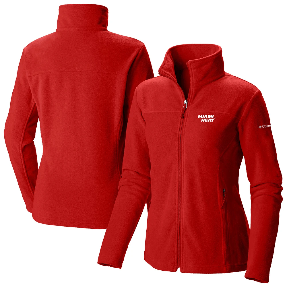Women's Columbia Red Miami Heat Give & Go II Fleece Full-Zip Jacket