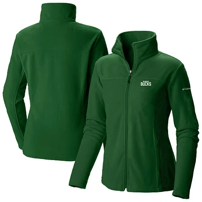 Women's Columbia Hunter Green Milwaukee Bucks Give & Go II Fleece Full-Zip Jacket
