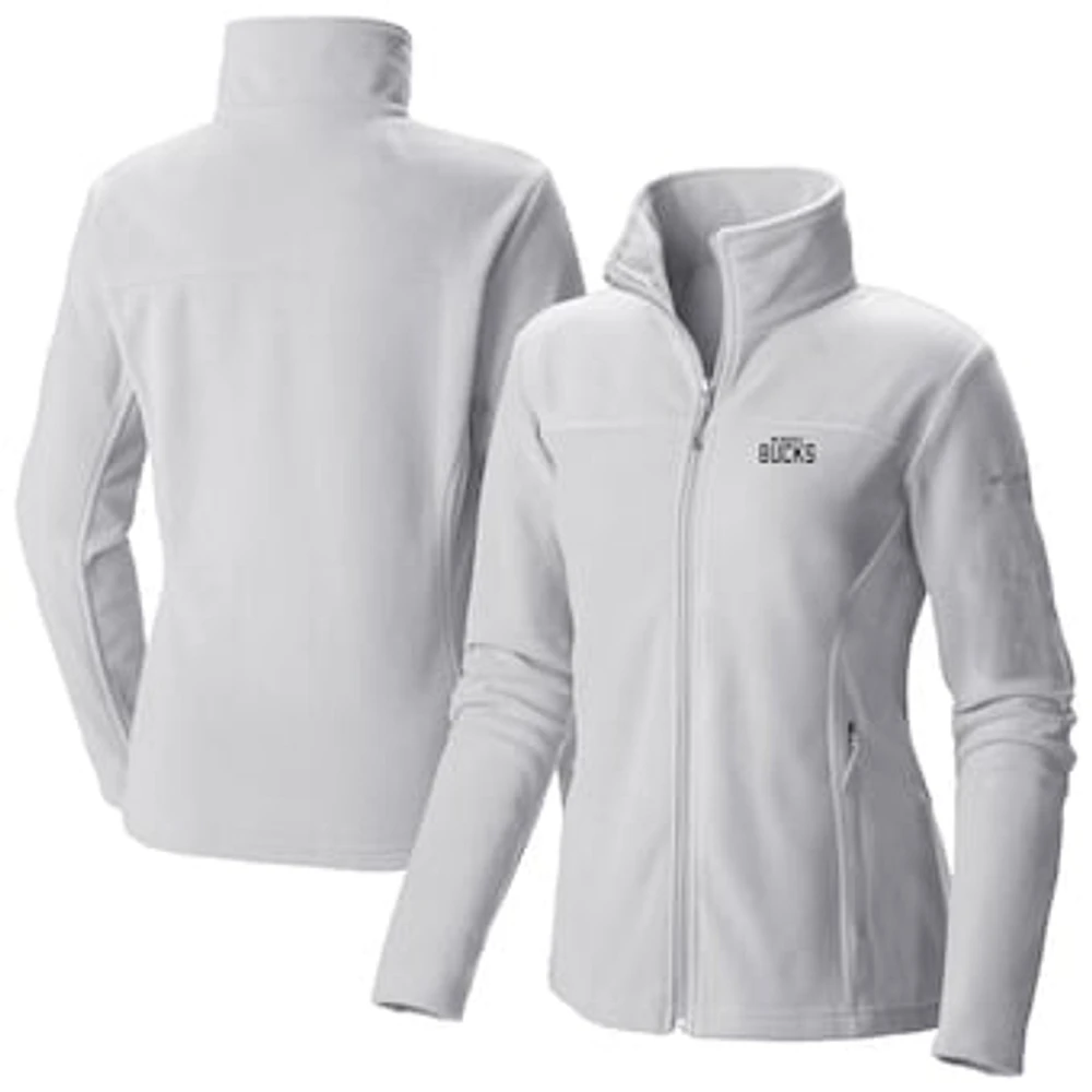 Women's Columbia White Milwaukee Bucks Give & Go II Fleece Full-Zip Jacket