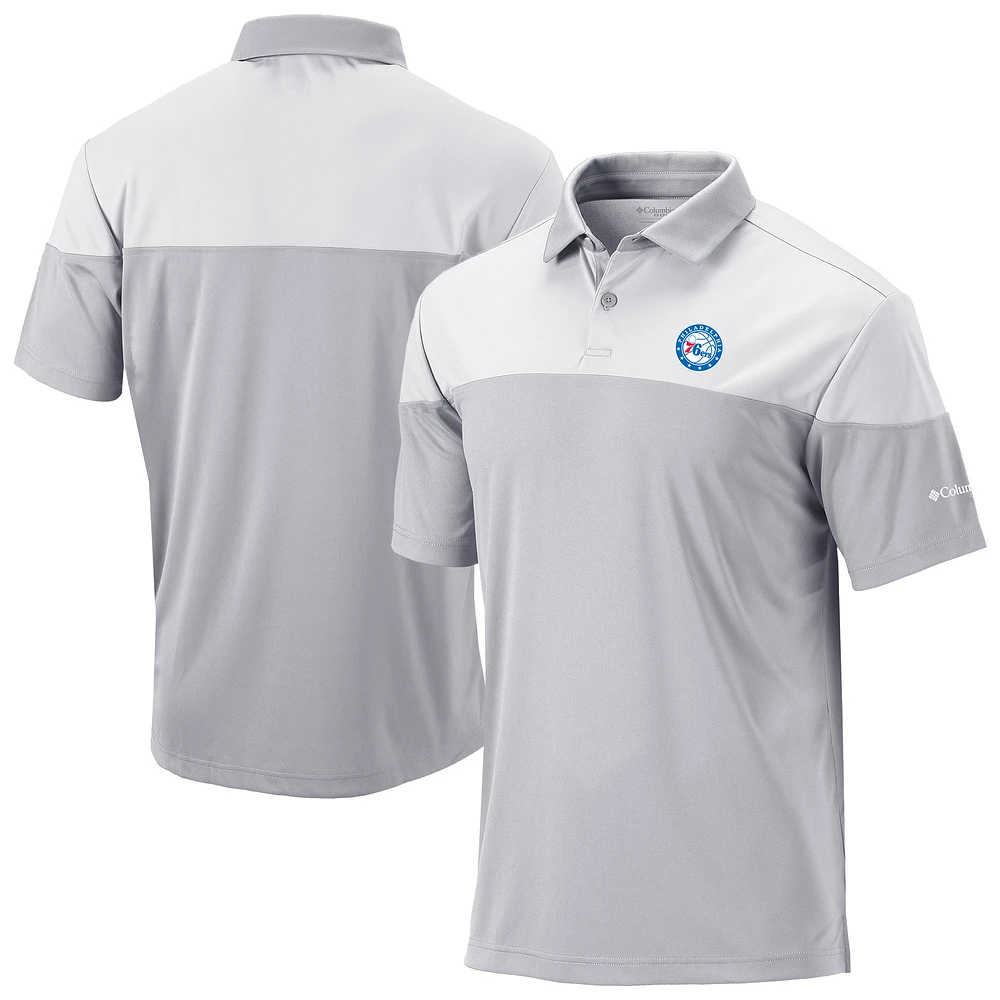 Men's Columbia Gray Philadelphia 76ers Omni-Wick Best Ball Polo