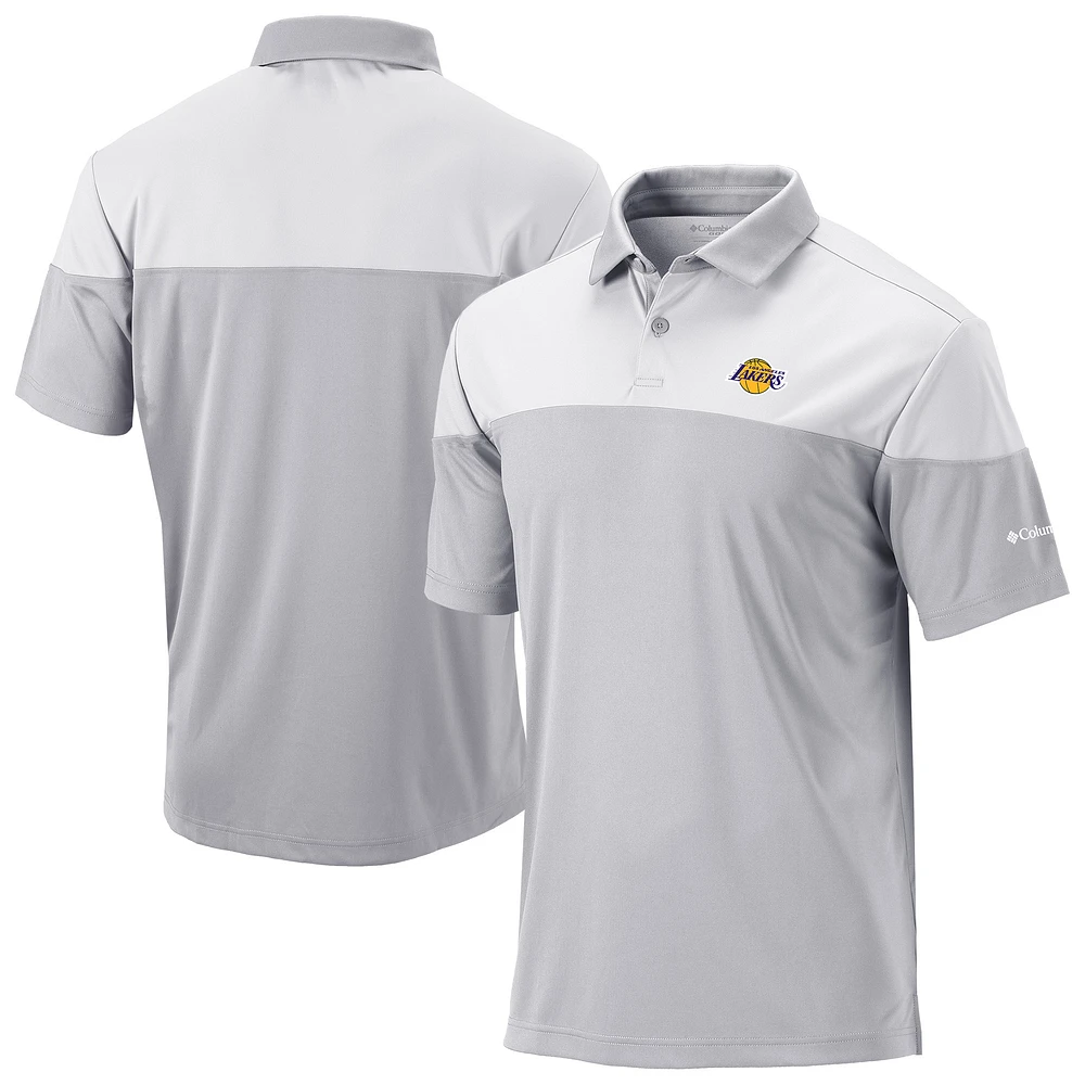 Men's Columbia Gray Los Angeles Lakers Omni-Wick Best Ball Polo