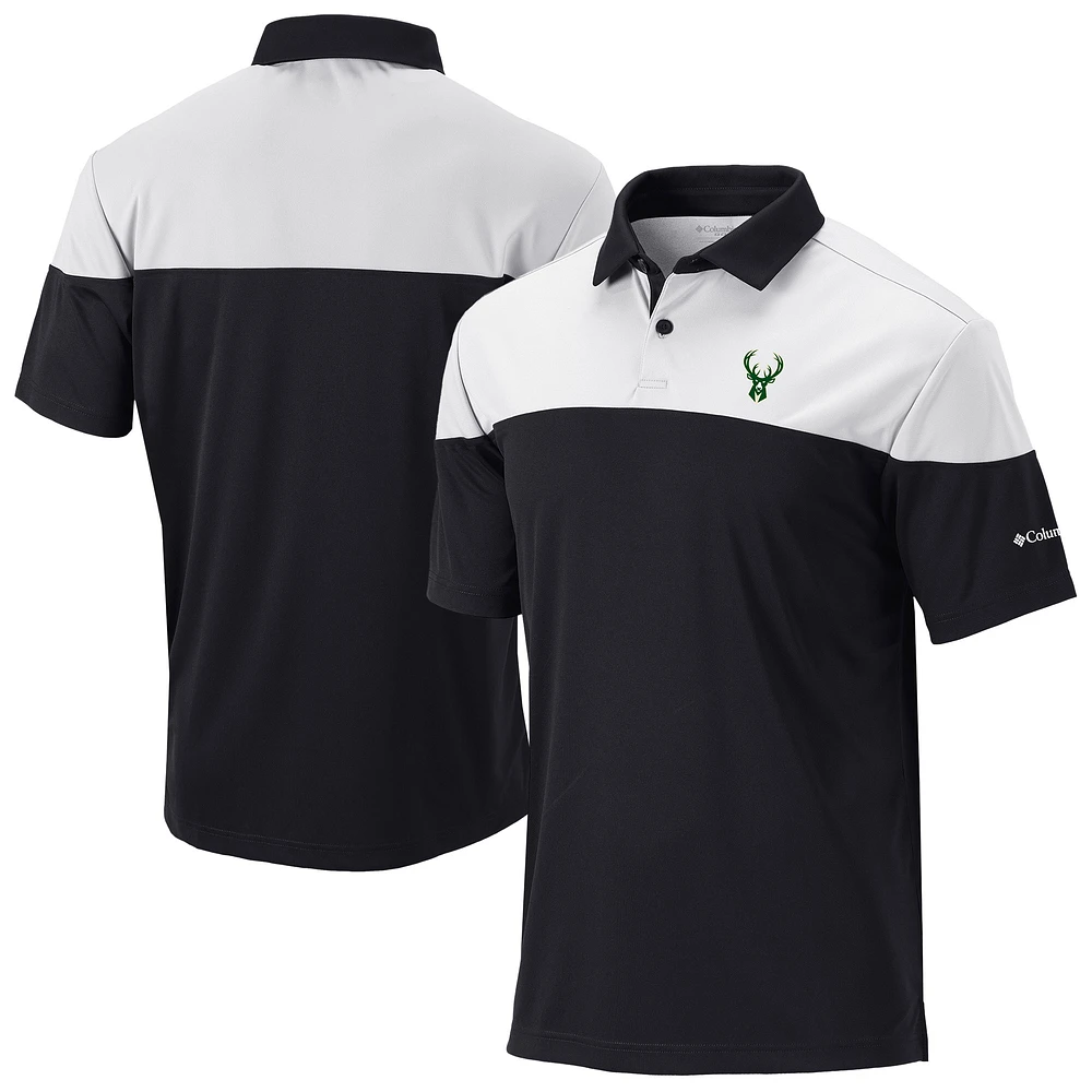 Men's Columbia Black Milwaukee Bucks Omni-Wick Best Ball Polo
