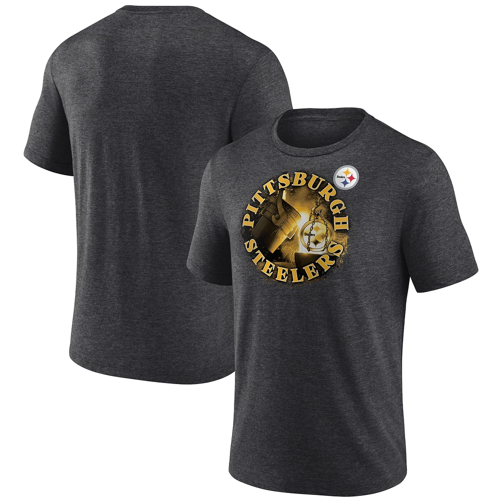 Men's Charcoal Pittsburgh Steelers Sporting Chance Tri-Blend T-Shirt