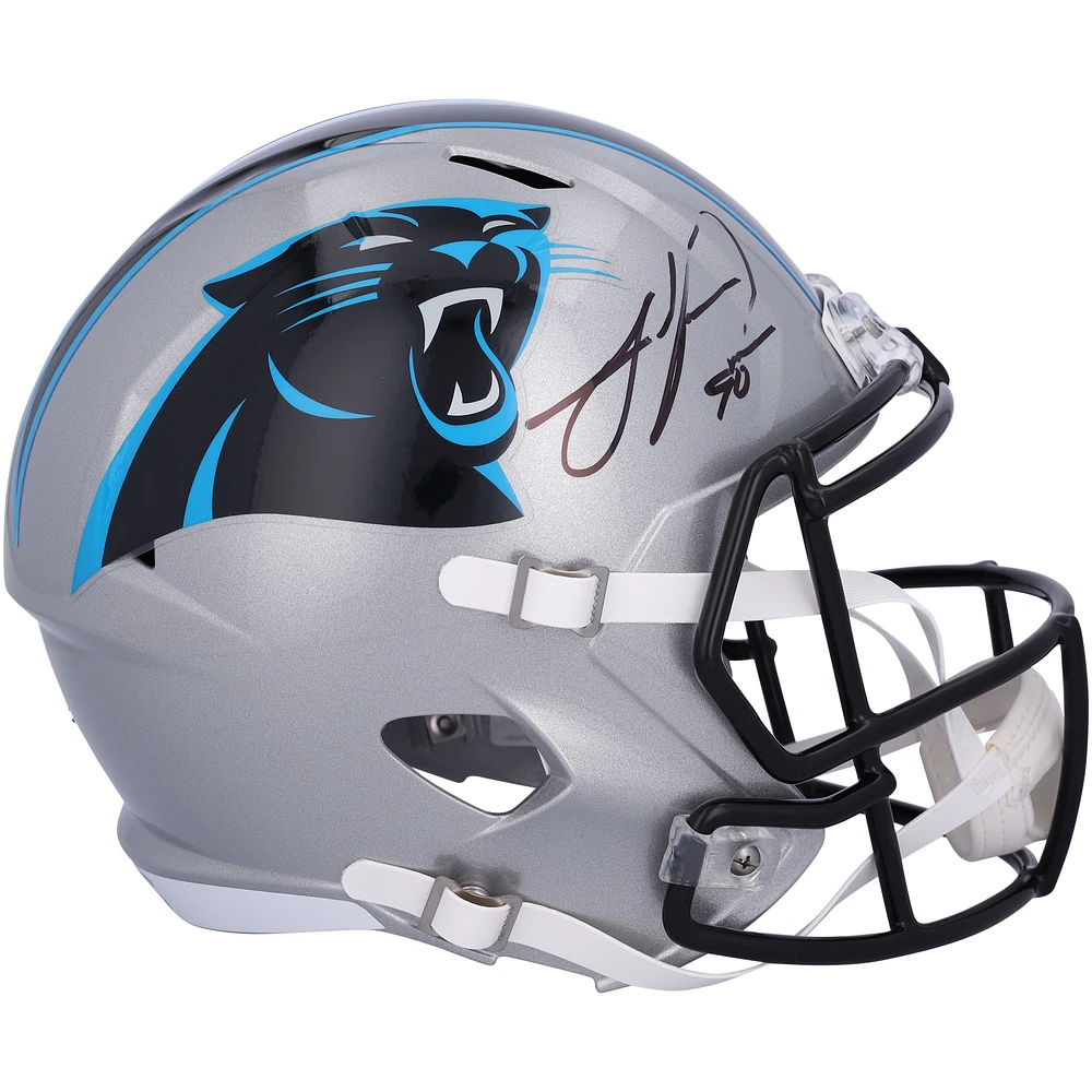 Julius Peppers Carolina Panthers Autographed Riddell Speed Replica Helmet