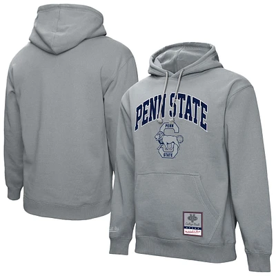 Men's Mitchell & Ness Heather Gray Penn State Nittany Lions Classic Arch Pullover Hoodie