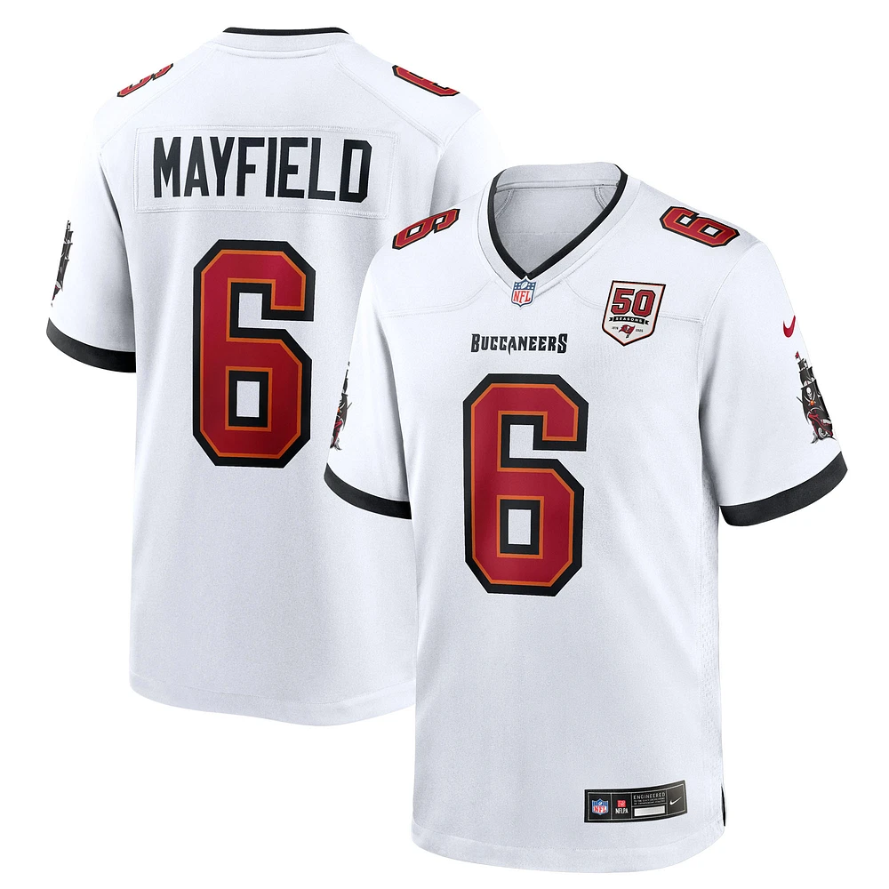Men's Nike Baker Mayfield White Tampa Bay Buccaneers 50th Season Game Jersey