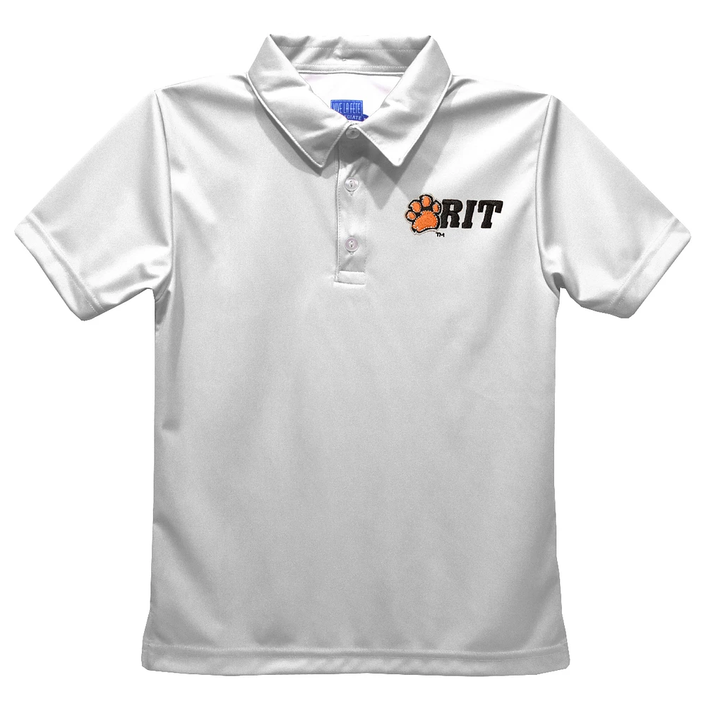 Youth Vive La Fete White Rochester Institute of Technology Tigers Solid Polo
