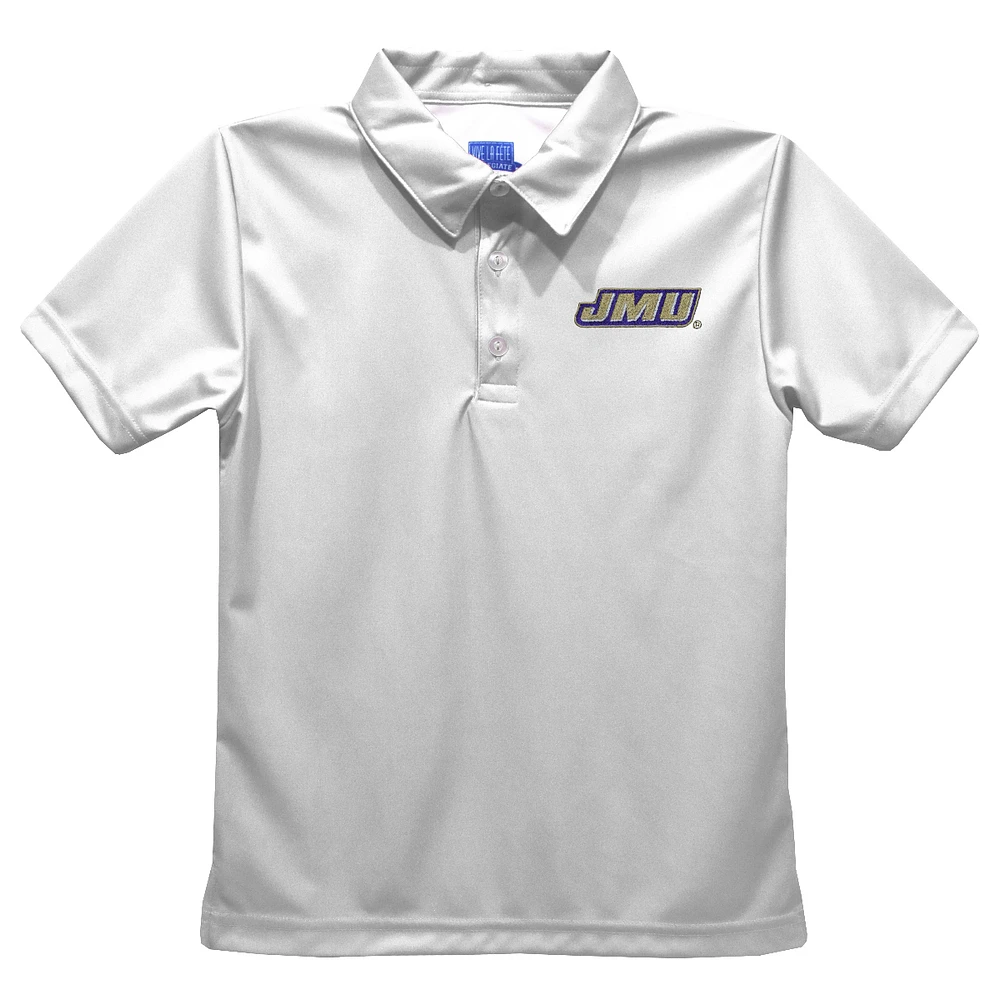 Youth Vive La Fete White James Madison Dukes Solid Polo