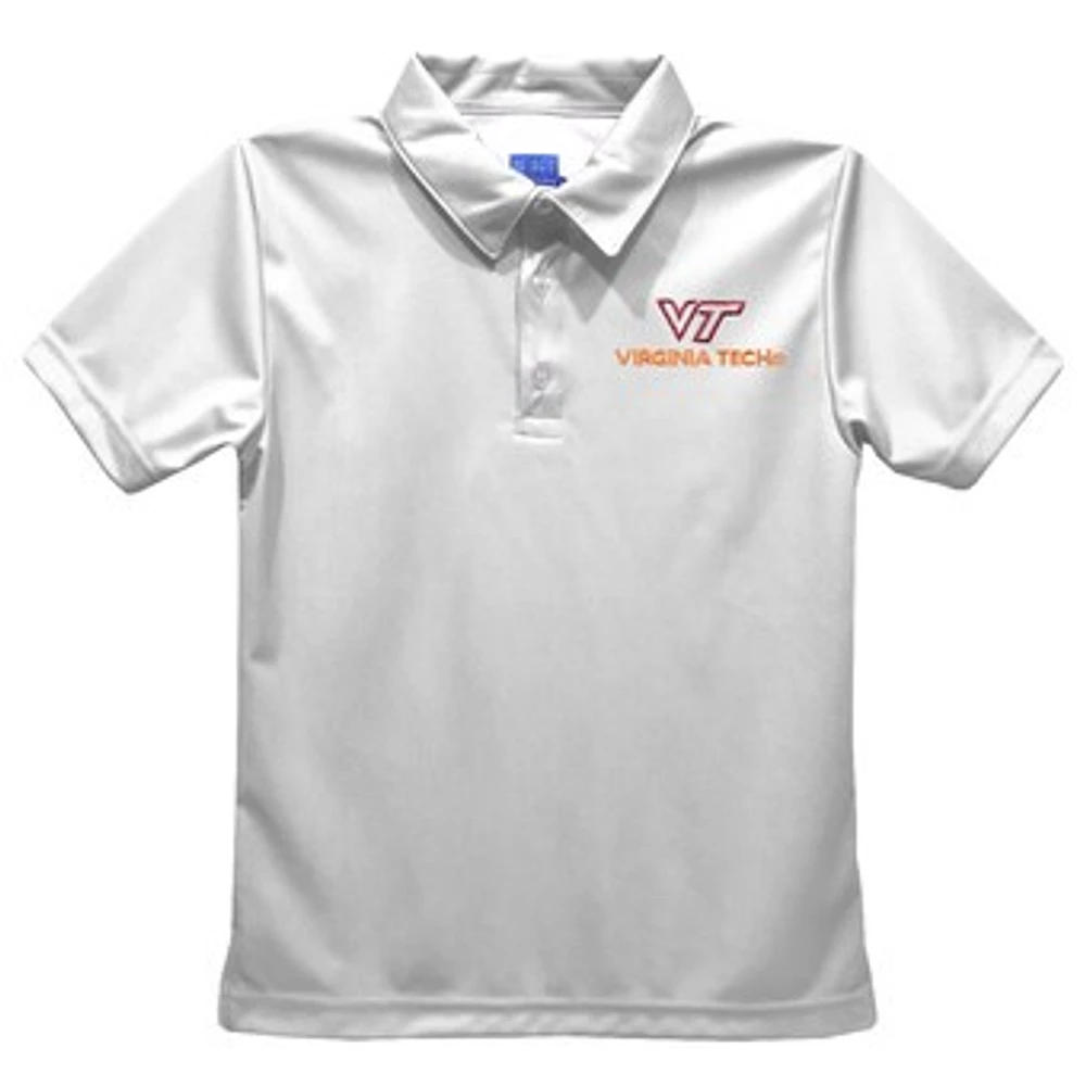 Youth Vive La Fete White Virginia Tech Hokies Solid Polo