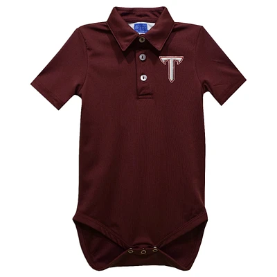 Infant Vive La Fete Maroon Troy University Trojans Polo Bodysuit