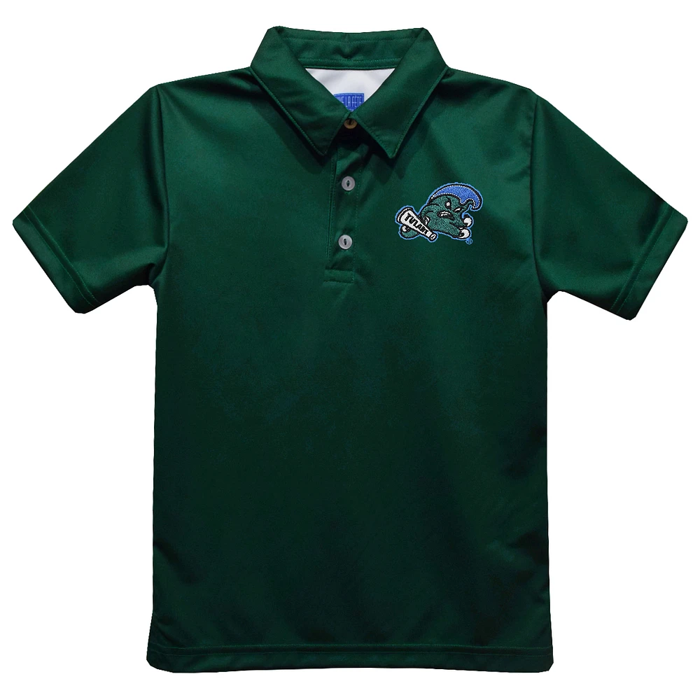 Youth Vive La Fete Green Tulane Wave Solid Polo
