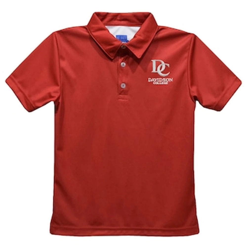 Youth Vive La Fete Red Davidson Wildcats Solid Polo