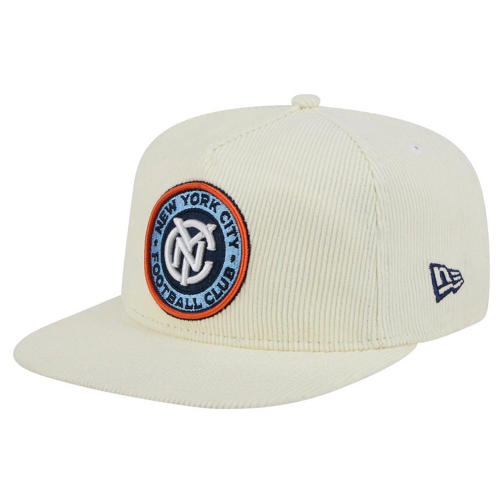 Men's New Era Cream New York City FC 2025 Kickoff Snapback Golfer Hat