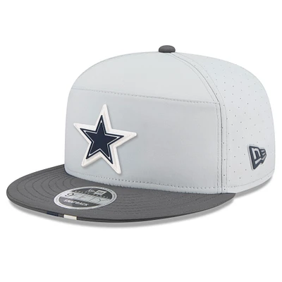 Men's New Era Gray/Graphite Dallas Cowboys 2025 NFL Training Camp Split Panel 9FIFTY Snapback Hat