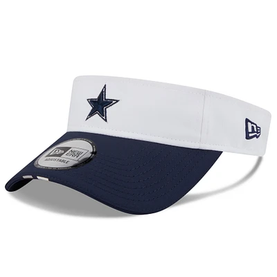 Men's New Era White/Navy Dallas Cowboys 2025 NFL Training Camp Adjustable Visor