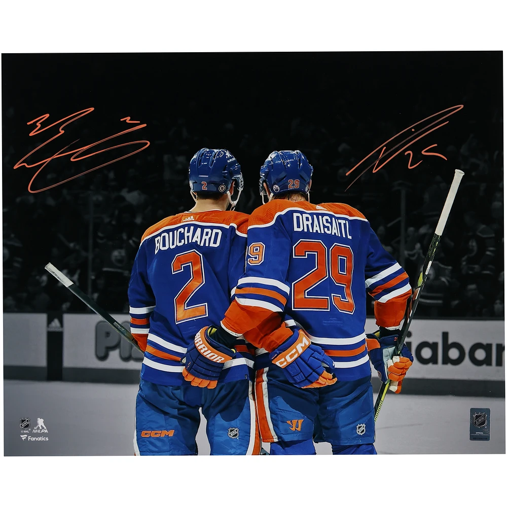 Leon Draisaitl & Evan Bouchard Edmonton Oilers Autographed 16" x 20" Celebration Photograph