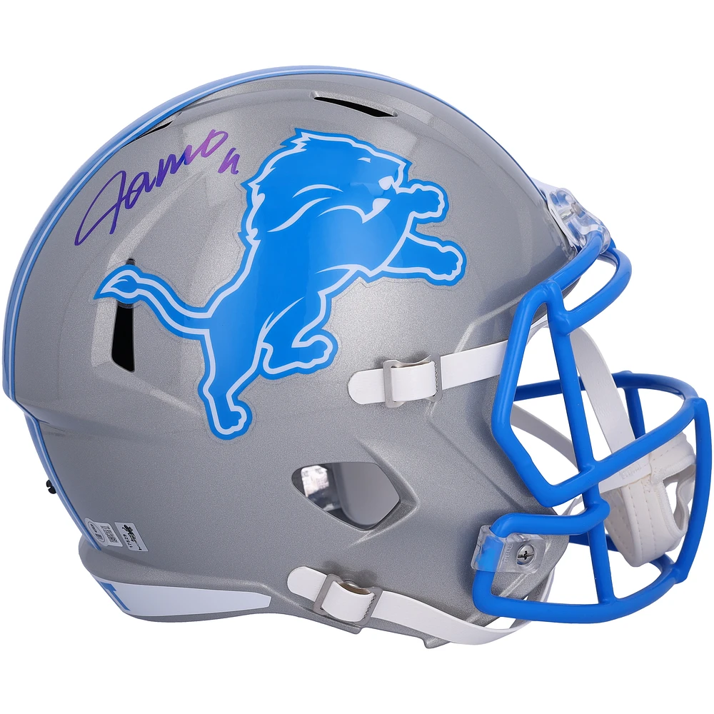 Jameson Williams Detroit Lions Autographed Riddell 2024 Speed Replica Helmet
