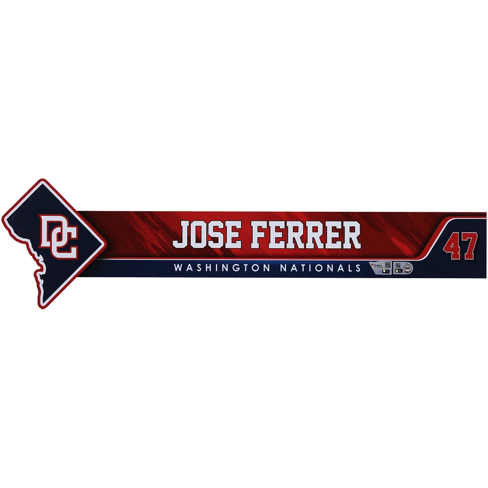 Jose Ferrer Washington Nationals Player-Issued #47 Nameplate from the 2024 MLB Season