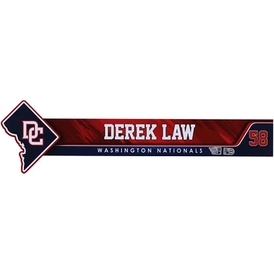 Derek Law Washington Nationals Player-Issued #58 Nameplate from the 2024 MLB Season