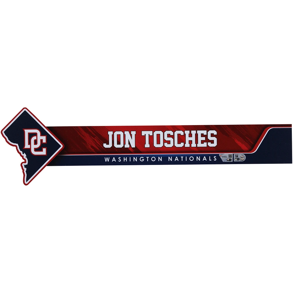John Tosches Washington Nationals Staff-Issued Nameplate from the 2024 MLB Season