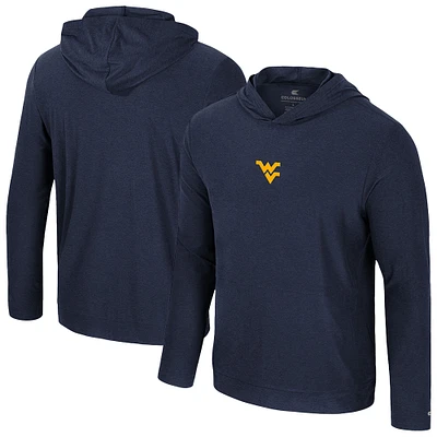Men's Colosseum Navy West Virginia Mountaineers Long Sleeve T-Shirt Hoodie
