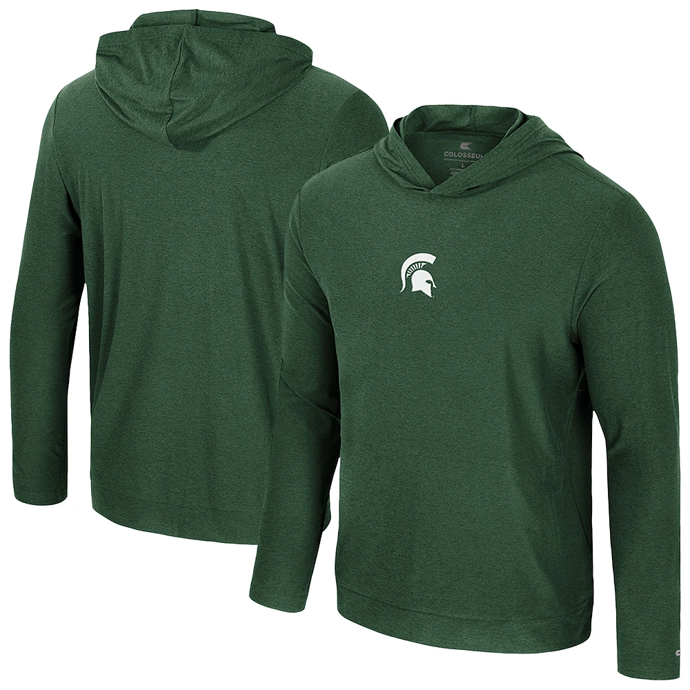 Men's Colosseum Green Michigan State Spartans Long Sleeve T-Shirt Hoodie