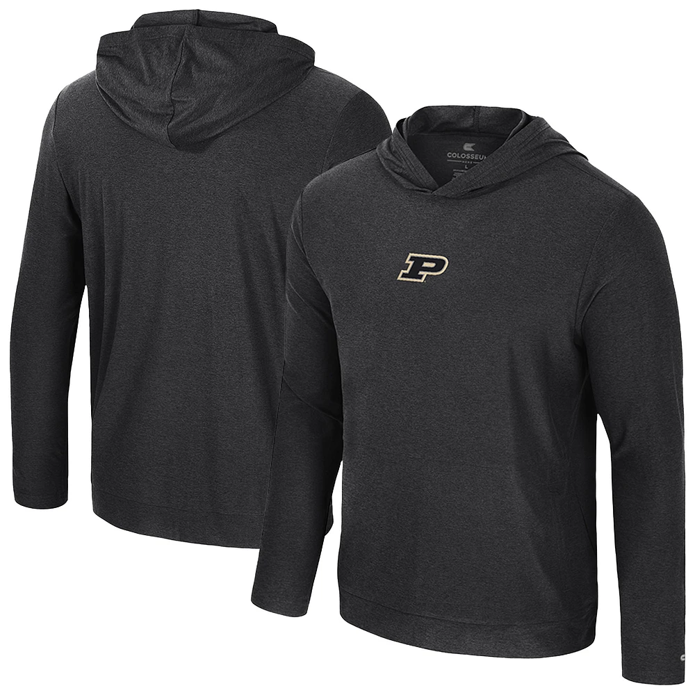Men's Colosseum Black Purdue Boilermakers Long Sleeve T-Shirt Hoodie