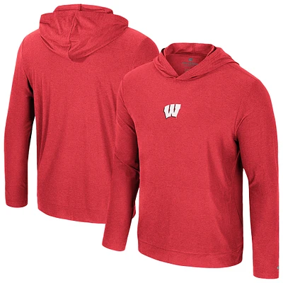 Men's Colosseum Red Wisconsin Badgers Long Sleeve T-Shirt Hoodie