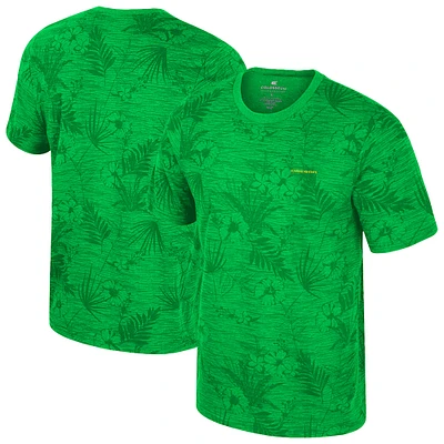Men's Colosseum Green Oregon Ducks Floral Printed T-Shirt