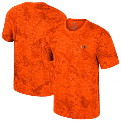 Men's Colosseum Orange Miami Hurricanes Floral Printed T-Shirt
