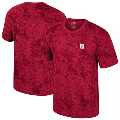 Men's Colosseum Crimson Indiana Hoosiers Floral Printed T-Shirt