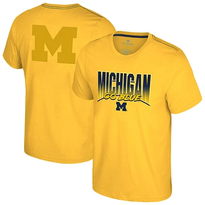 Men's Colosseum Maize Michigan Wolverines Dual Logo T-Shirt