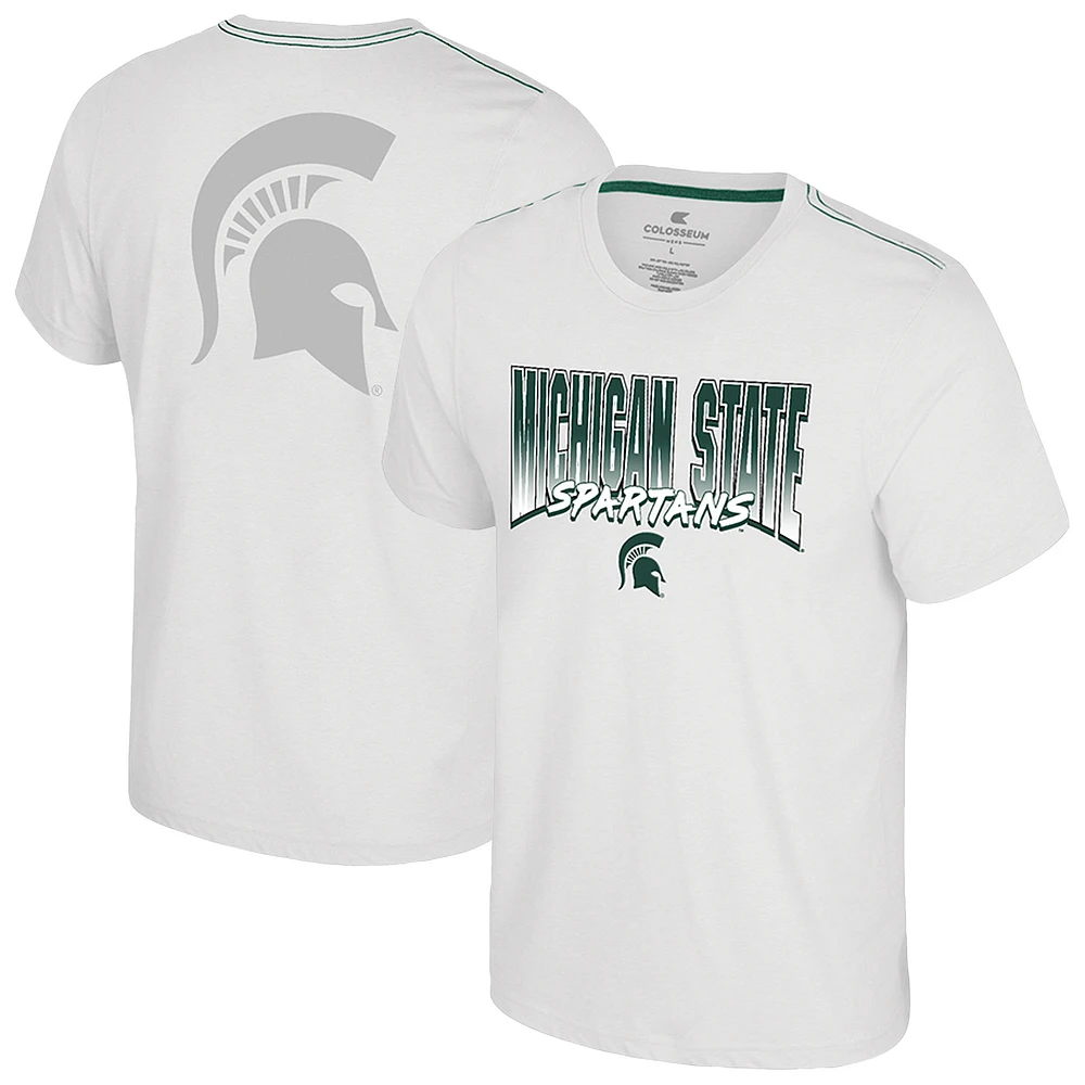 Men's Colosseum White Michigan State Spartans Dual Logo T-Shirt
