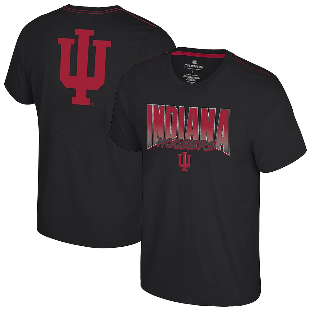 Men's Colosseum Black Indiana Hoosiers Dual Logo T-Shirt