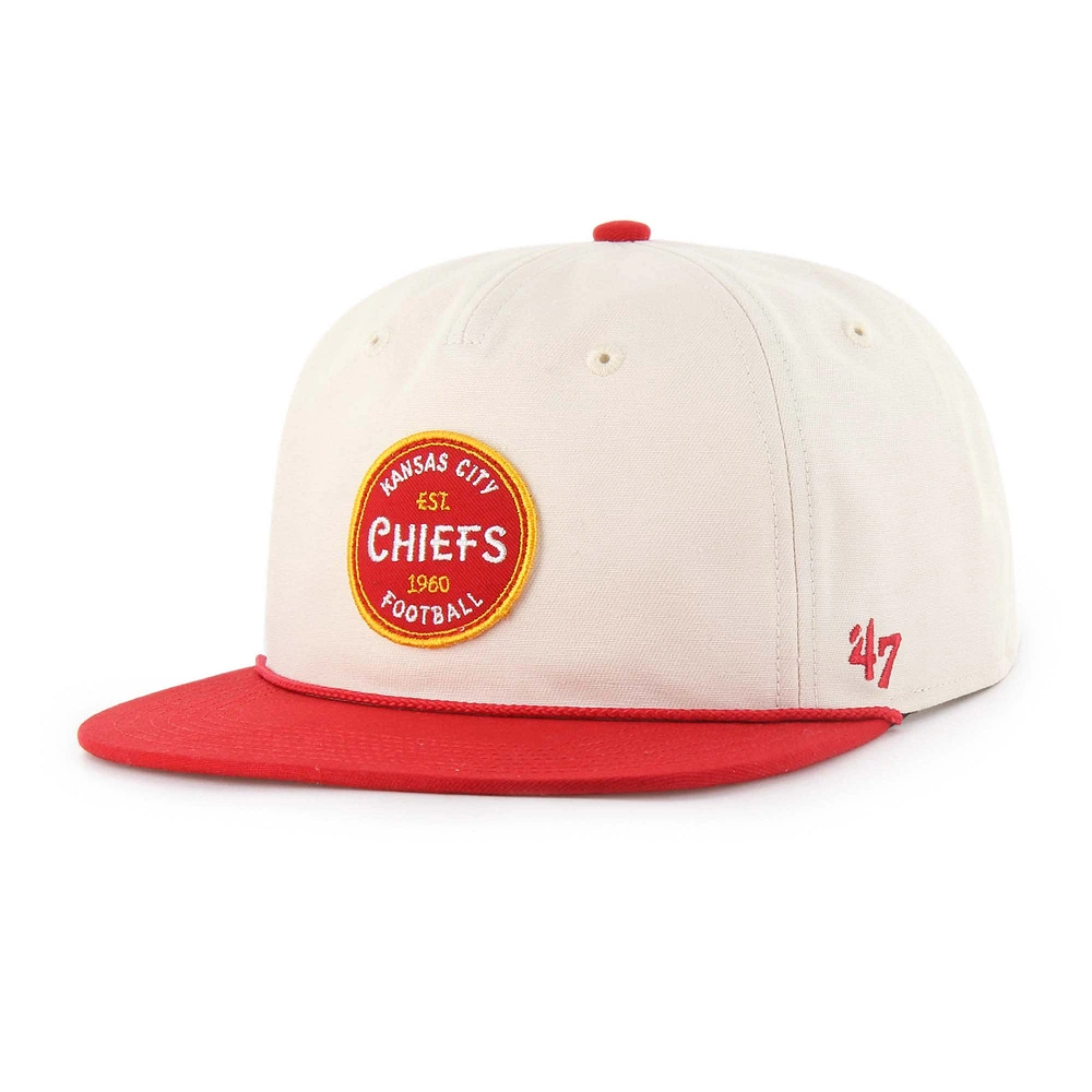 Men's '47 Natural Kansas City Chiefs Payson Captain Adjustable Hat