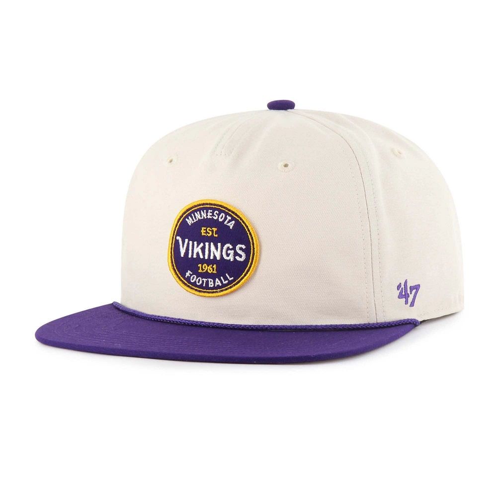Men's '47 Natural Minnesota Vikings Payson Captain Adjustable Hat