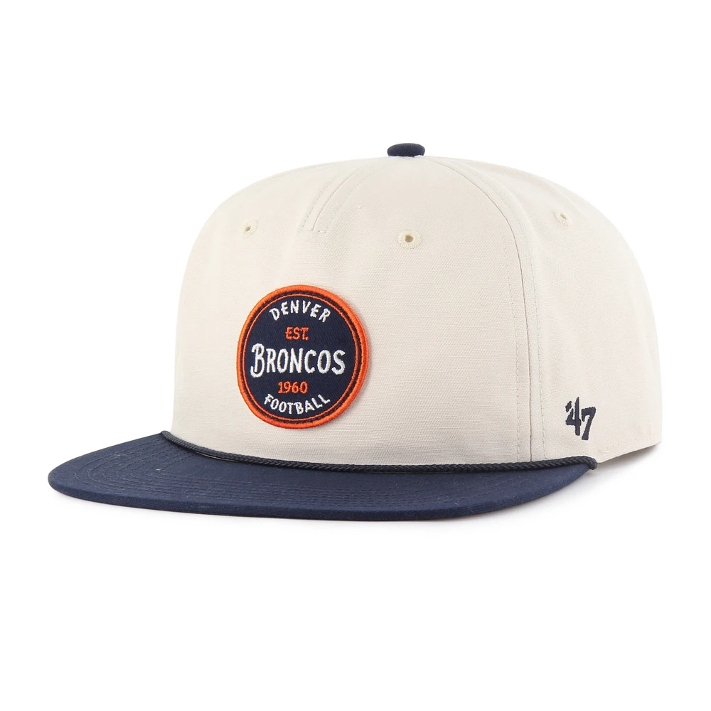 Men's '47 Cream Denver Broncos Payson Captain Adjustable Hat