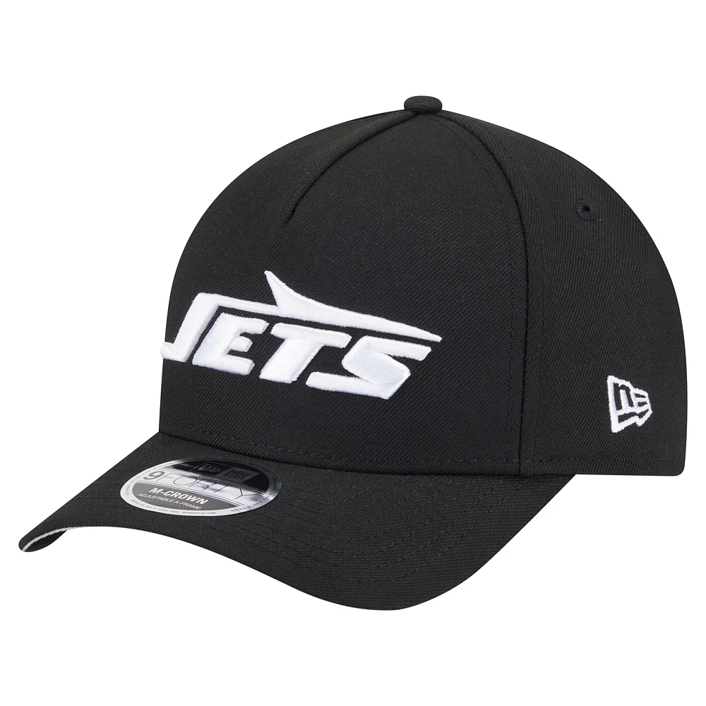 Men's New Era Black New York Jets Team Collection 9FORTY M-Crown A-Frame Adjustable Hat