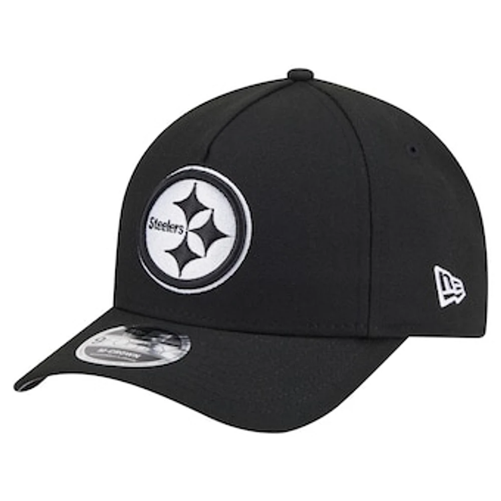 Men's New Era Black Pittsburgh Steelers Team Collection 9FORTY M-Crown A-Frame Adjustable Hat