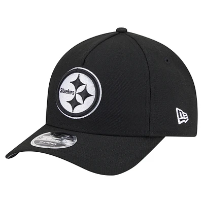 Men's New Era Black Pittsburgh Steelers Team Collection 9FORTY M-Crown A-Frame Adjustable Hat