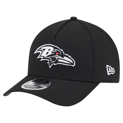Men's New Era Black Baltimore Ravens Team Collection 9FORTY M-Crown A-Frame Adjustable Hat