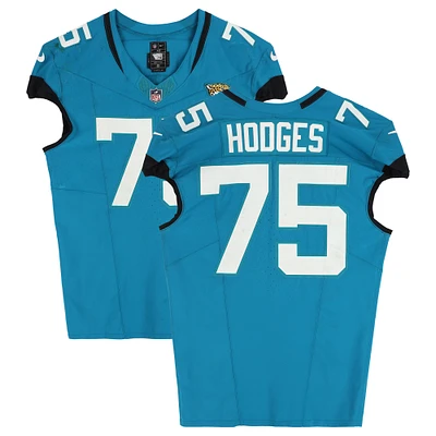 Cooper Hodges Jacksonville Jaguars Game-Used #75 Teal Nike Jersey vs. Green Bay Packers on October 27, 2024
