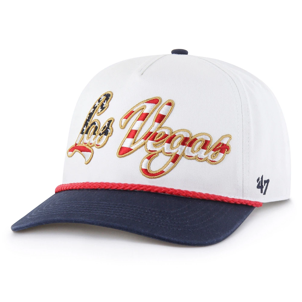 Men's '47 White Las Vegas Raiders Patriotic Overhand Hitch Adjustable Hat