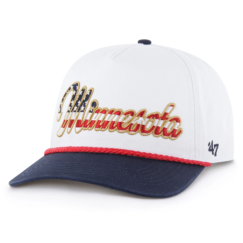 Men's '47 White Minnesota Vikings Patriotic Overhand Hitch Adjustable Hat