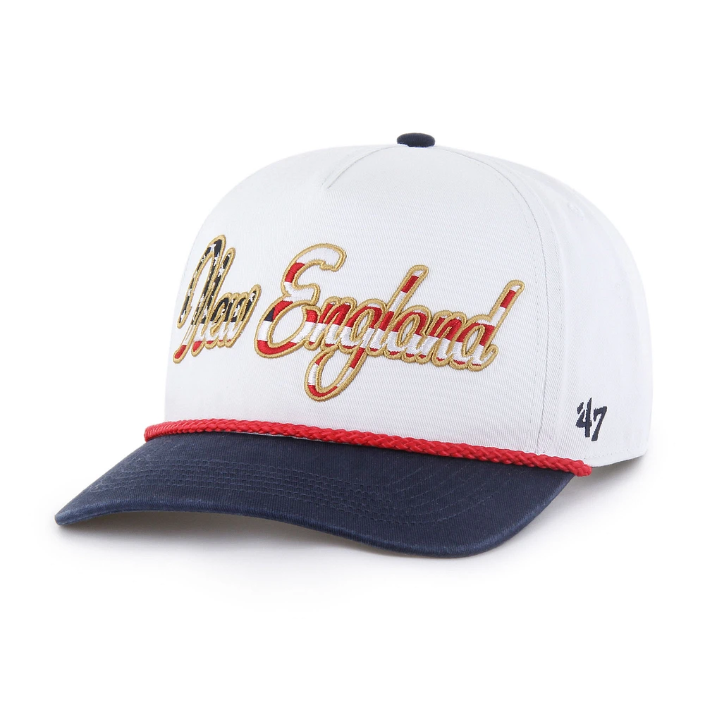Men's '47 White New England Patriots Patriotic Overhand Hitch Adjustable Hat